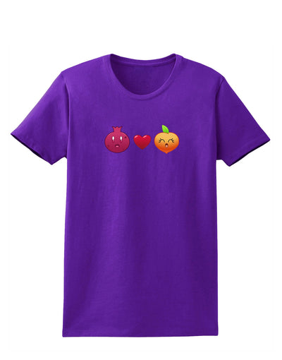 Pomegranate Heart Peach Womens Dark T-Shirt-TooLoud-Purple-X-Small-Davson Sales