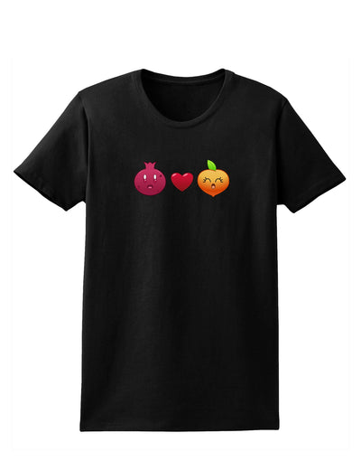 Pomegranate Heart Peach Womens Dark T-Shirt-TooLoud-Black-X-Small-Davson Sales