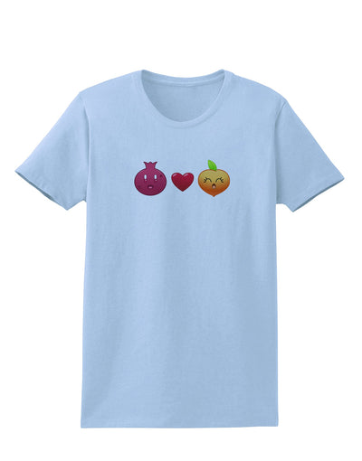 Pomegranate Heart Peach Womens T-Shirt-Womens T-Shirt-TooLoud-Light-Blue-X-Small-Davson Sales