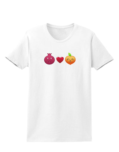 Pomegranate Heart Peach Womens T-Shirt-Womens T-Shirt-TooLoud-White-X-Small-Davson Sales