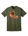 Pomeranian Sitting All Cute-Like Adult Dark T-Shirt-Mens T-Shirt-TooLoud-Military-Green-Small-Davson Sales