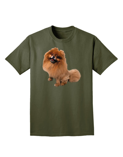 Pomeranian Sitting All Cute-Like Adult Dark T-Shirt-Mens T-Shirt-TooLoud-Military-Green-Small-Davson Sales