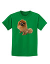 Pomeranian Sitting All Cute-Like Childrens Dark T-Shirt-Childrens T-Shirt-TooLoud-Kelly-Green-X-Small-Davson Sales