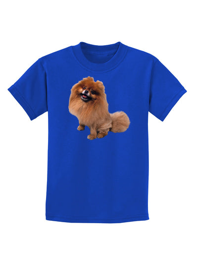 Pomeranian Sitting All Cute-Like Childrens Dark T-Shirt-Childrens T-Shirt-TooLoud-Royal-Blue-X-Small-Davson Sales