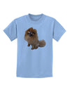 Pomeranian Sitting All Cute-Like Childrens T-Shirt-Childrens T-Shirt-TooLoud-Light-Blue-X-Small-Davson Sales