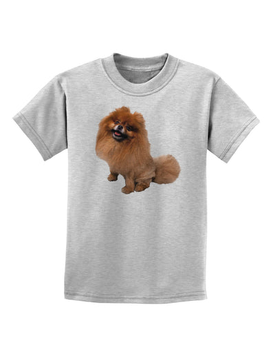 Pomeranian Sitting All Cute-Like Childrens T-Shirt-Childrens T-Shirt-TooLoud-AshGray-X-Small-Davson Sales