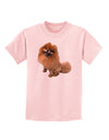 Pomeranian Sitting All Cute-Like Childrens T-Shirt-Childrens T-Shirt-TooLoud-PalePink-X-Small-Davson Sales