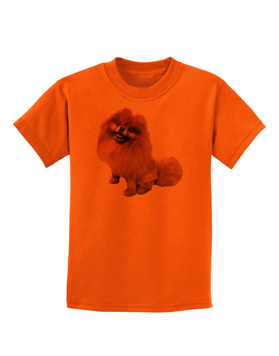 Pomeranian Sitting All Cute-Like Childrens T-Shirt-Childrens T-Shirt-TooLoud-Orange-X-Small-Davson Sales