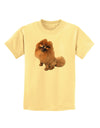 Pomeranian Sitting All Cute-Like Childrens T-Shirt-Childrens T-Shirt-TooLoud-Daffodil-Yellow-X-Small-Davson Sales