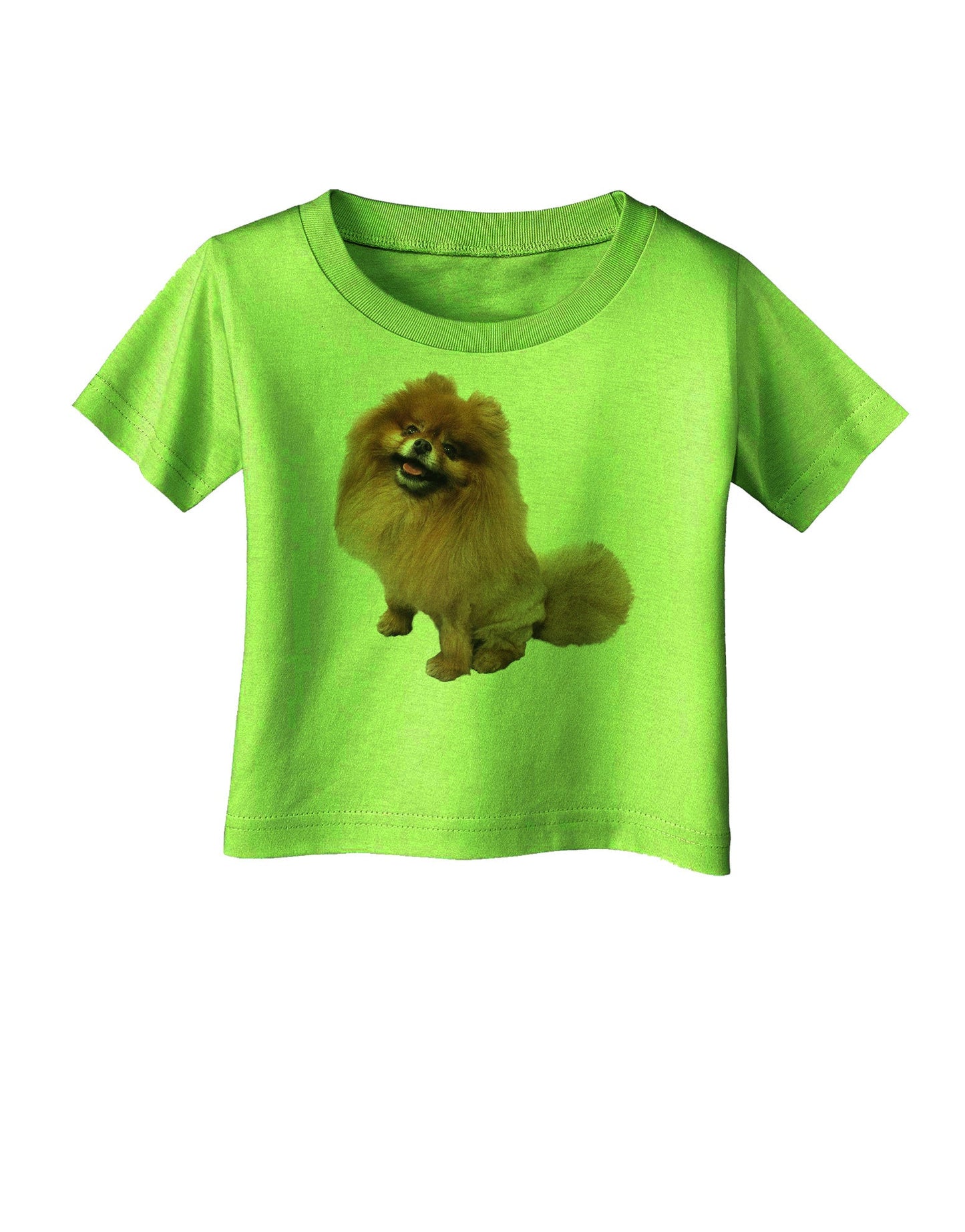 Pomeranian Sitting All Cute-Like Infant T-Shirt-Infant T-Shirt-TooLoud-Lime-Green-06-Months-Davson Sales