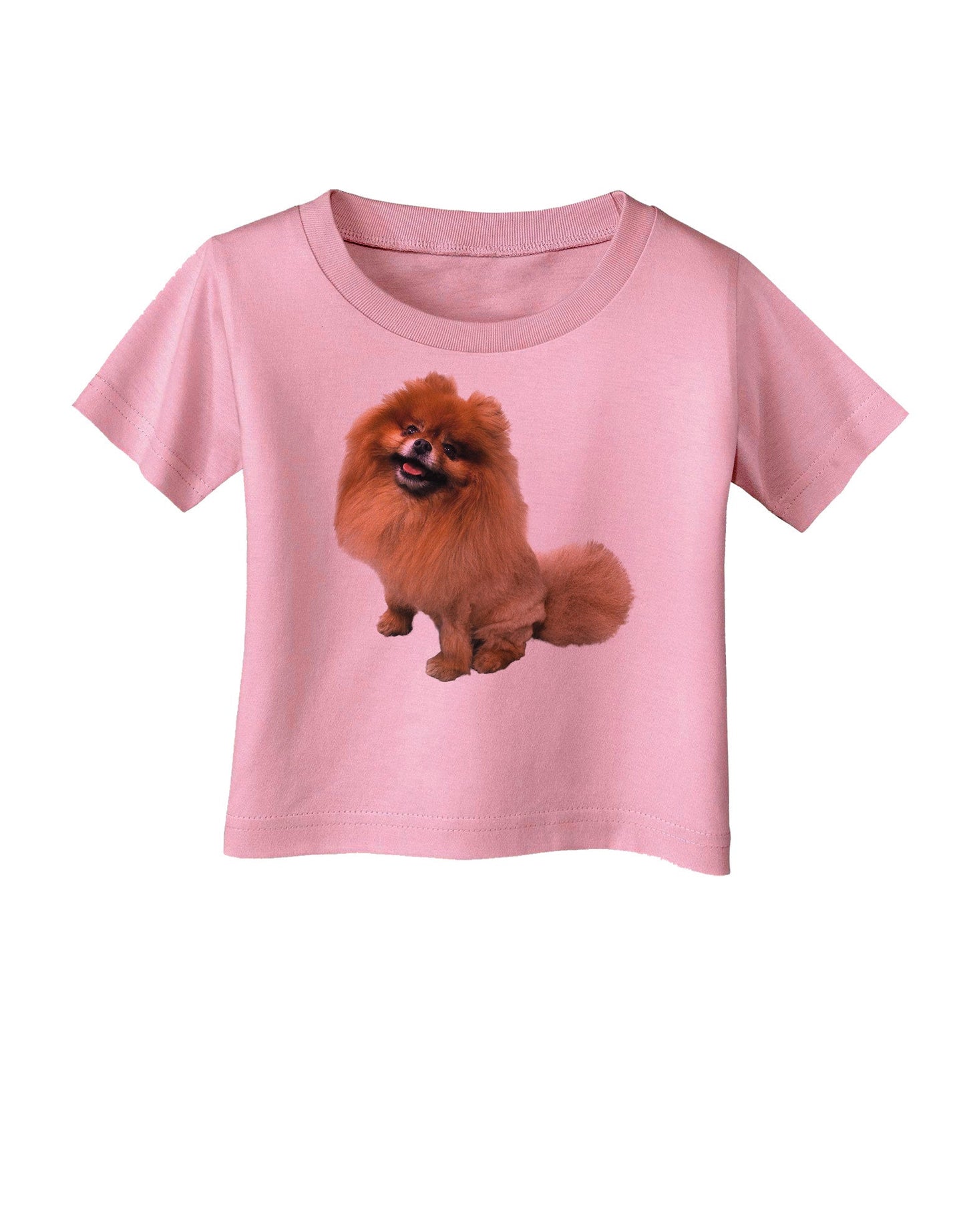 Pomeranian Sitting All Cute-Like Infant T-Shirt-Infant T-Shirt-TooLoud-Candy-Pink-06-Months-Davson Sales