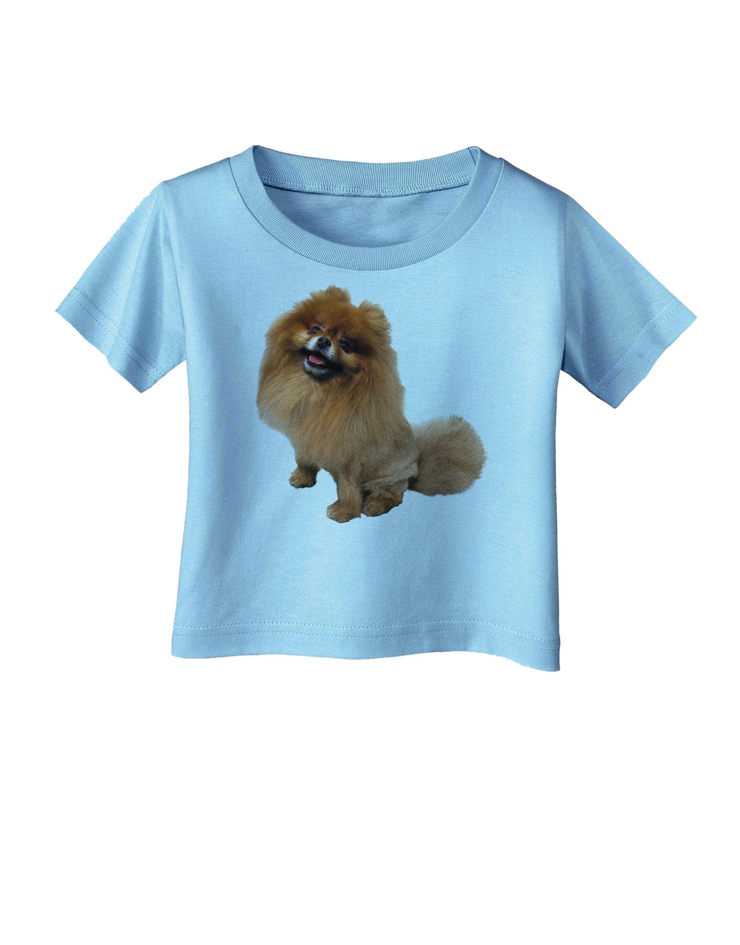 Pomeranian Sitting All Cute-Like Infant T-Shirt-Infant T-Shirt-TooLoud-Aquatic-Blue-06-Months-Davson Sales