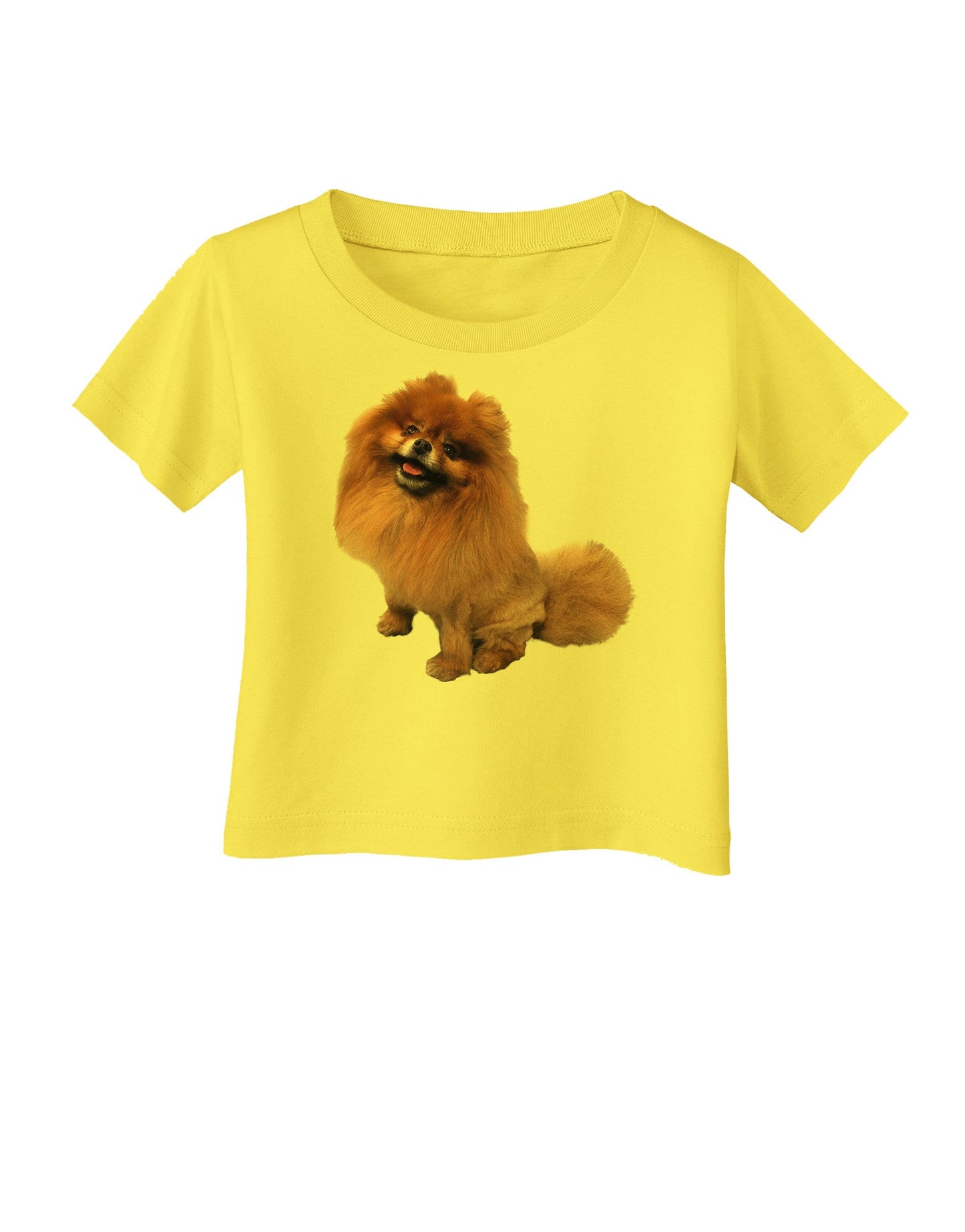 Pomeranian Sitting All Cute-Like Infant T-Shirt-Infant T-Shirt-TooLoud-Yellow-06-Months-Davson Sales