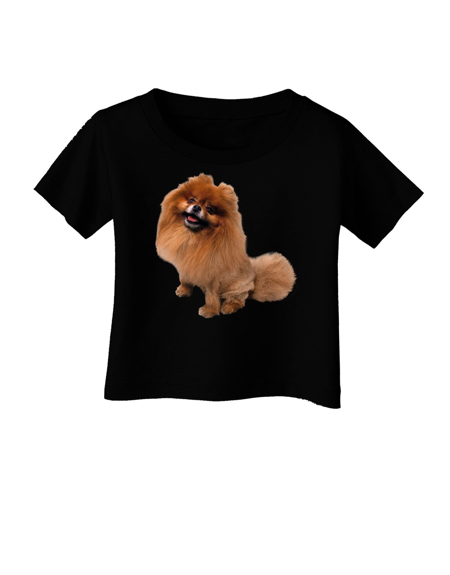 Pomeranian Sitting All Cute-Like Infant T-Shirt Dark-Infant T-Shirt-TooLoud-Black-06-Months-Davson Sales