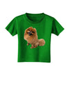 Pomeranian Sitting All Cute-Like Toddler T-Shirt Dark-Toddler T-Shirt-TooLoud-Clover-Green-2T-Davson Sales