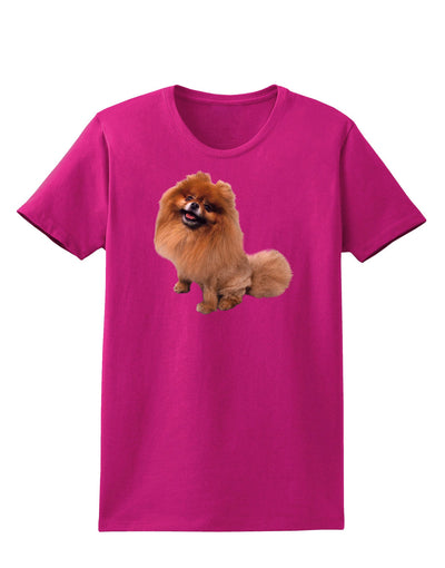 Pomeranian Sitting All Cute-Like Womens Dark T-Shirt-TooLoud-Hot-Pink-Small-Davson Sales