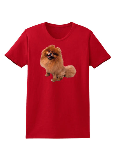 Pomeranian Sitting All Cute-Like Womens Dark T-Shirt-TooLoud-Red-X-Small-Davson Sales