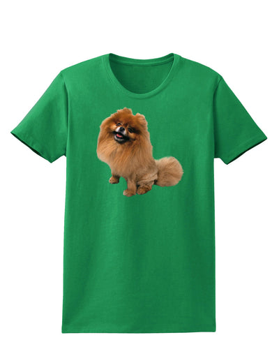 Pomeranian Sitting All Cute-Like Womens Dark T-Shirt-TooLoud-Kelly-Green-X-Small-Davson Sales