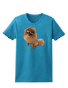 Pomeranian Sitting All Cute-Like Womens Dark T-Shirt-TooLoud-Turquoise-X-Small-Davson Sales