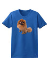 Pomeranian Sitting All Cute-Like Womens Dark T-Shirt-TooLoud-Royal-Blue-X-Small-Davson Sales