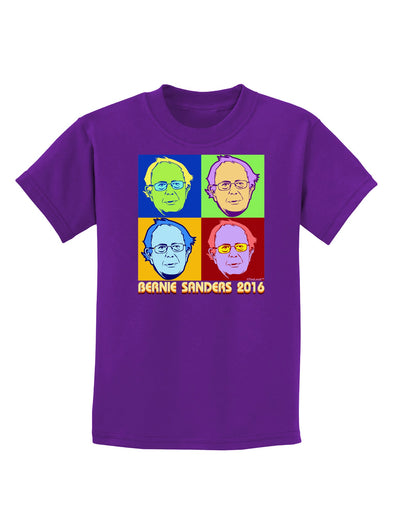 Pop Art Bernie Sanders Childrens Dark T-Shirt-Childrens T-Shirt-TooLoud-Purple-X-Small-Davson Sales