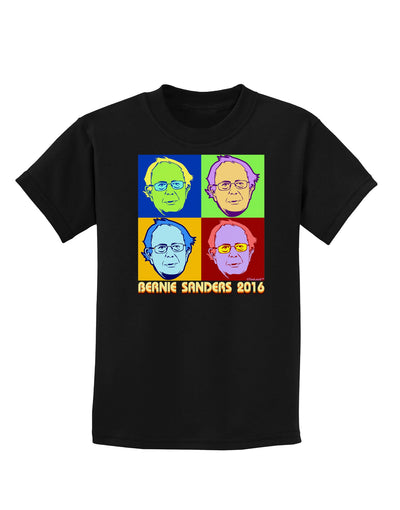 Pop Art Bernie Sanders Childrens Dark T-Shirt-Childrens T-Shirt-TooLoud-Black-X-Small-Davson Sales