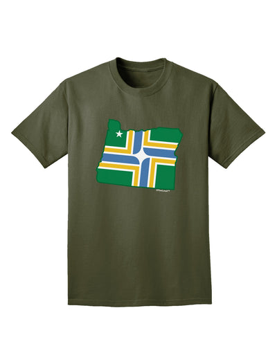 Portland Oregon Flag Adult Dark T-Shirt-Mens T-Shirt-TooLoud-Military-Green-Small-Davson Sales