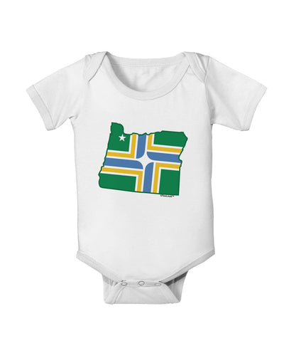 Portland Oregon Flag Baby Romper Bodysuit-Baby Romper-TooLoud-White-06-Months-Davson Sales