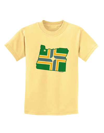 Portland Oregon Flag Childrens T-Shirt-Childrens T-Shirt-TooLoud-Daffodil-Yellow-X-Small-Davson Sales