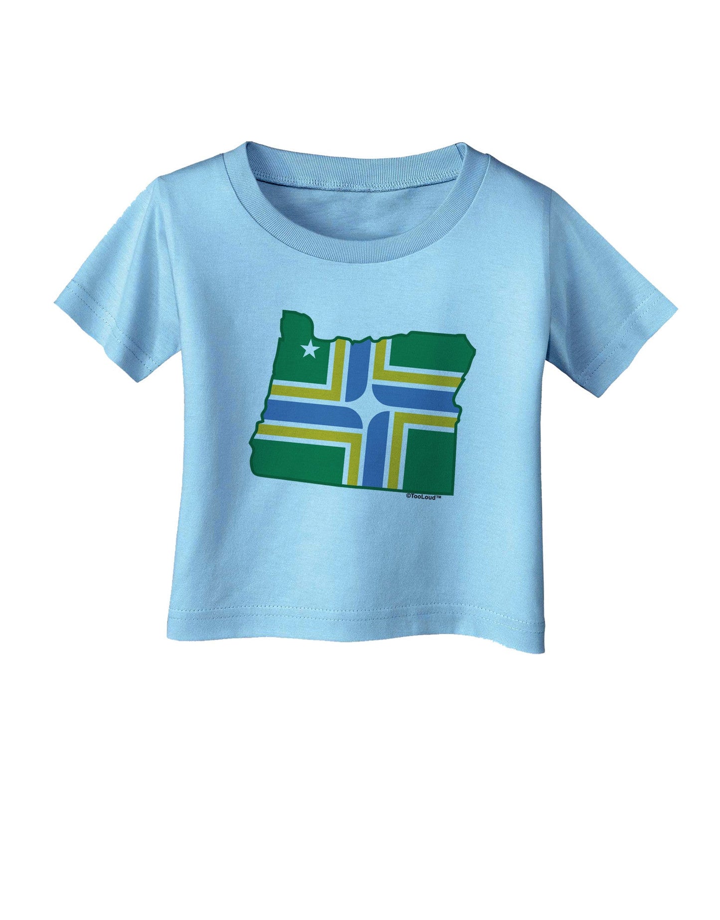 Portland Oregon Flag Infant T-Shirt-Infant T-Shirt-TooLoud-Aquatic-Blue-06-Months-Davson Sales