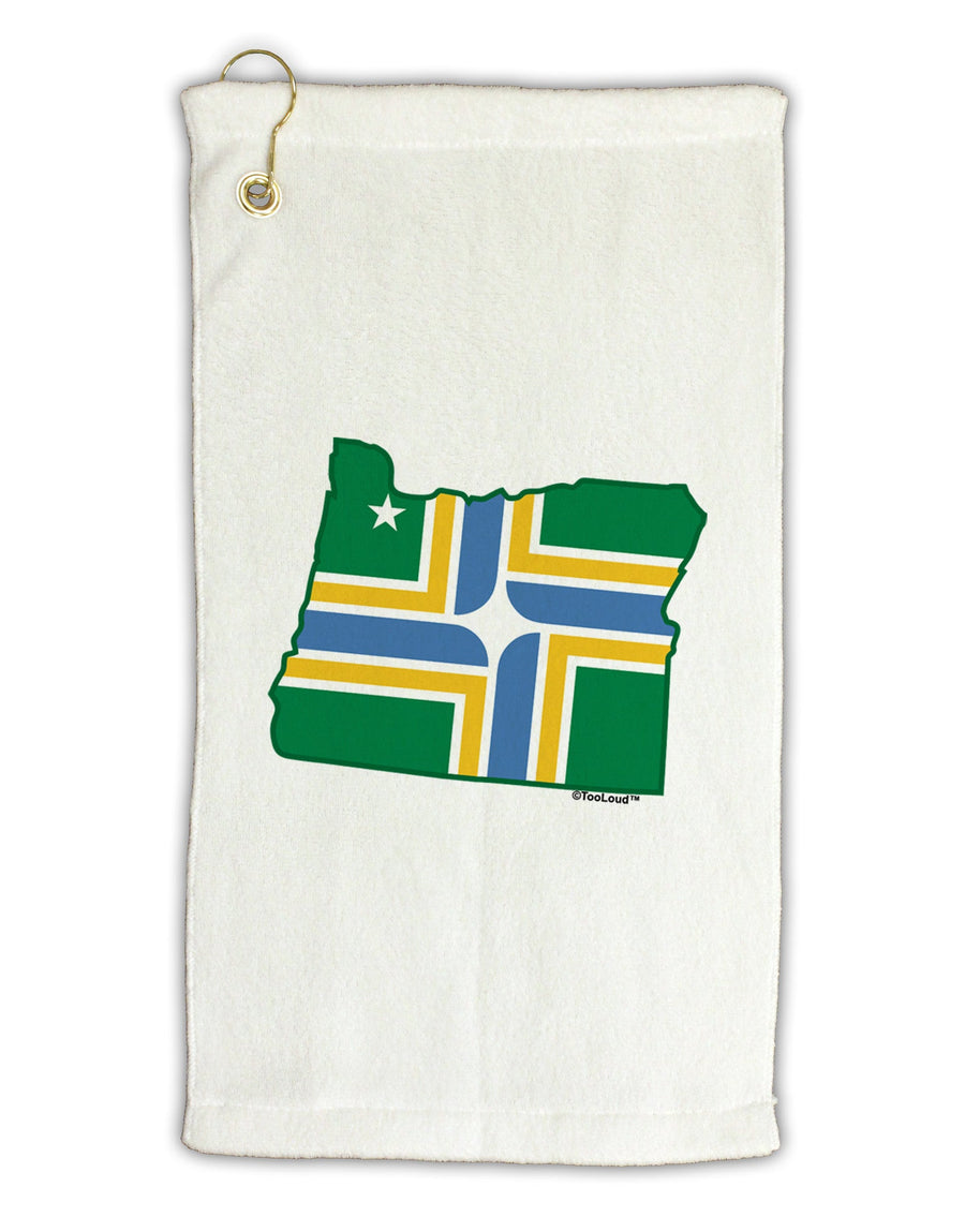 Portland Oregon Flag Micro Terry Gromet Golf Towel 11&#x22;x19-Golf Towel-TooLoud-White-Davson Sales