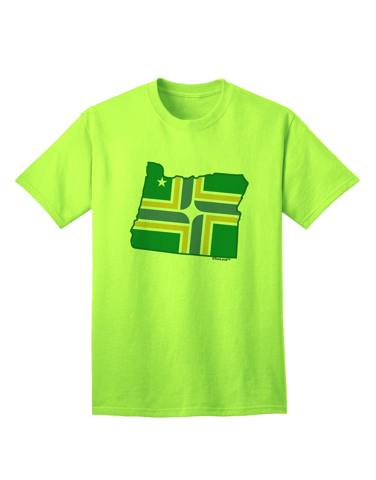 Portland Oregon Flag - Premium Adult T-Shirt Collection-Mens T-shirts-TooLoud-Neon-Green-Small-Davson Sales