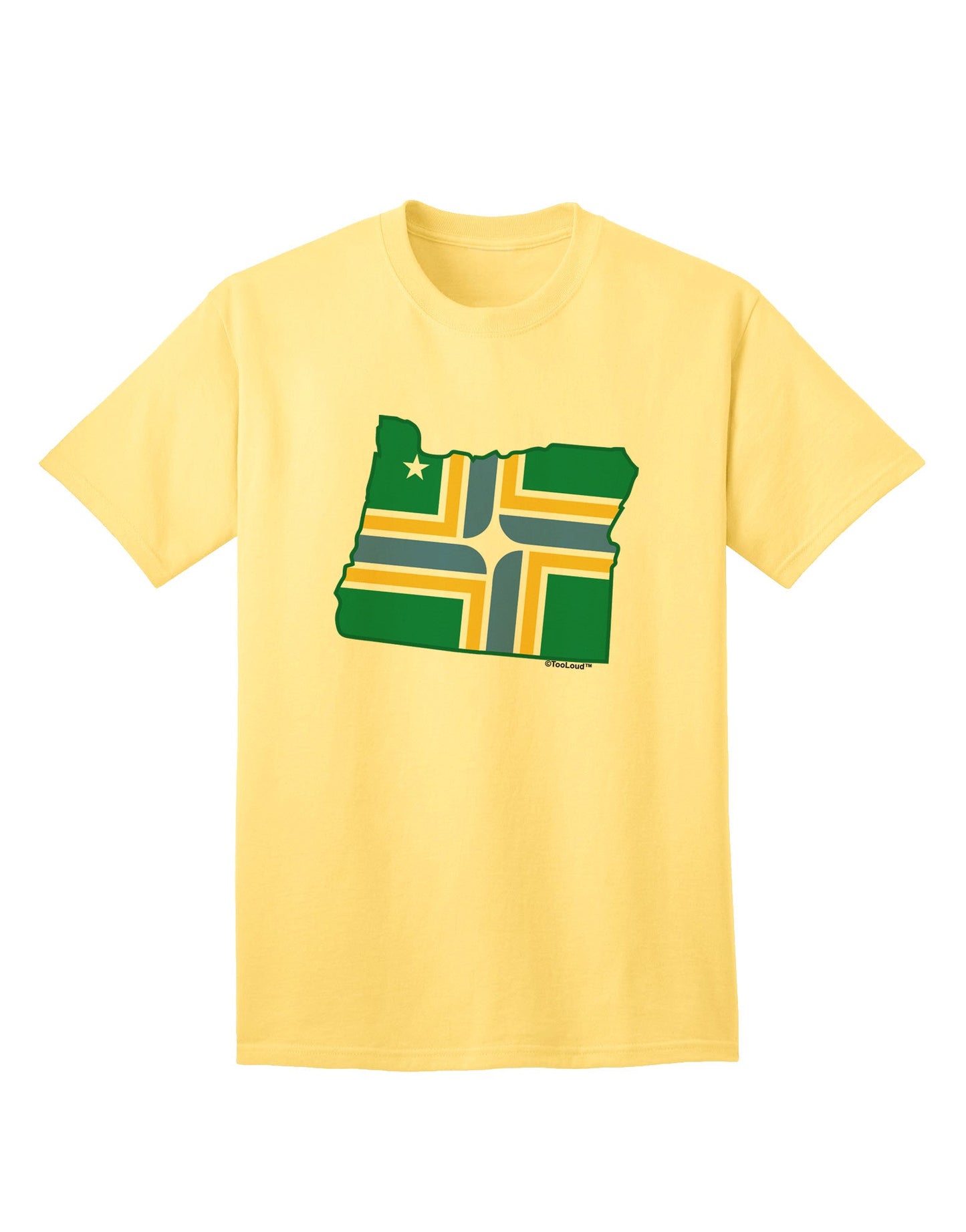 Portland Oregon Flag - Premium Adult T-Shirt Collection-Mens T-shirts-TooLoud-Yellow-Small-Davson Sales