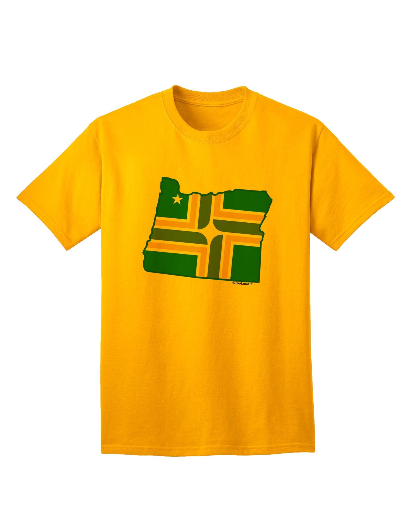 Portland Oregon Flag - Premium Adult T-Shirt Collection-Mens T-shirts-TooLoud-Gold-Small-Davson Sales