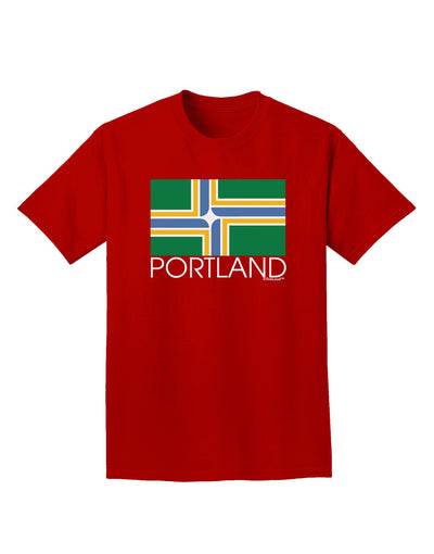 Portland Oregon Flag Text Adult Dark T-Shirt-Mens T-Shirt-TooLoud-Red-Small-Davson Sales