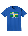 Portland Oregon Flag Text Adult Dark T-Shirt-Mens T-Shirt-TooLoud-Royal-Blue-Small-Davson Sales