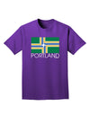 Portland Oregon Flag Text Adult Dark T-Shirt-Mens T-Shirt-TooLoud-Purple-Small-Davson Sales