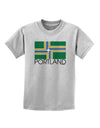 Portland Oregon Flag Text Childrens T-Shirt-Childrens T-Shirt-TooLoud-AshGray-X-Small-Davson Sales