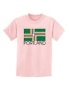 Portland Oregon Flag Text Childrens T-Shirt-Childrens T-Shirt-TooLoud-PalePink-X-Small-Davson Sales