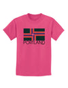 Portland Oregon Flag Text Childrens T-Shirt-Childrens T-Shirt-TooLoud-Sangria-X-Small-Davson Sales