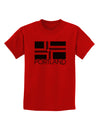 Portland Oregon Flag Text Childrens T-Shirt-Childrens T-Shirt-TooLoud-Red-X-Small-Davson Sales