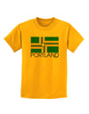 Portland Oregon Flag Text Childrens T-Shirt-Childrens T-Shirt-TooLoud-Gold-X-Small-Davson Sales