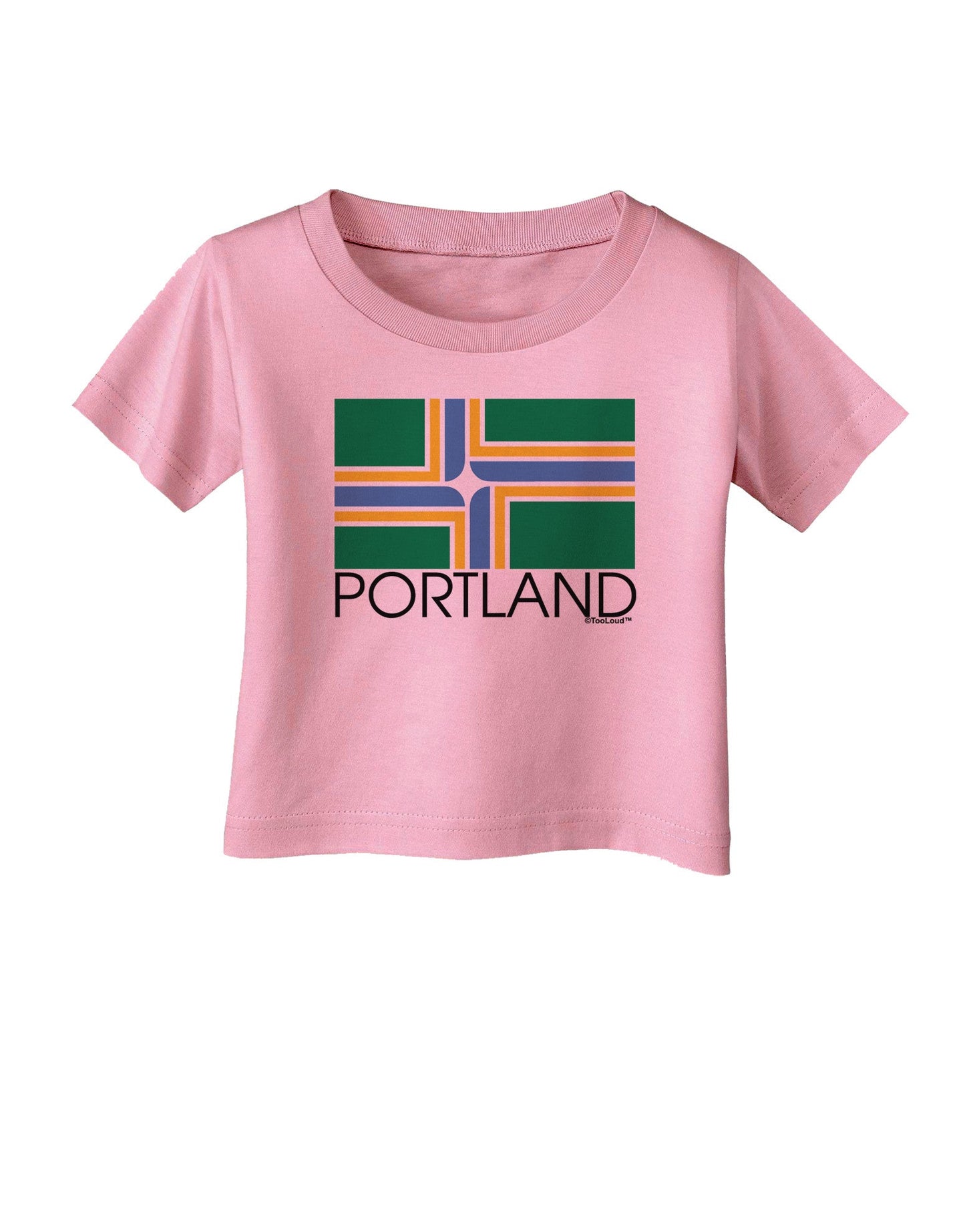 Portland Oregon Flag Text Infant T-Shirt-Infant T-Shirt-TooLoud-Candy-Pink-06-Months-Davson Sales