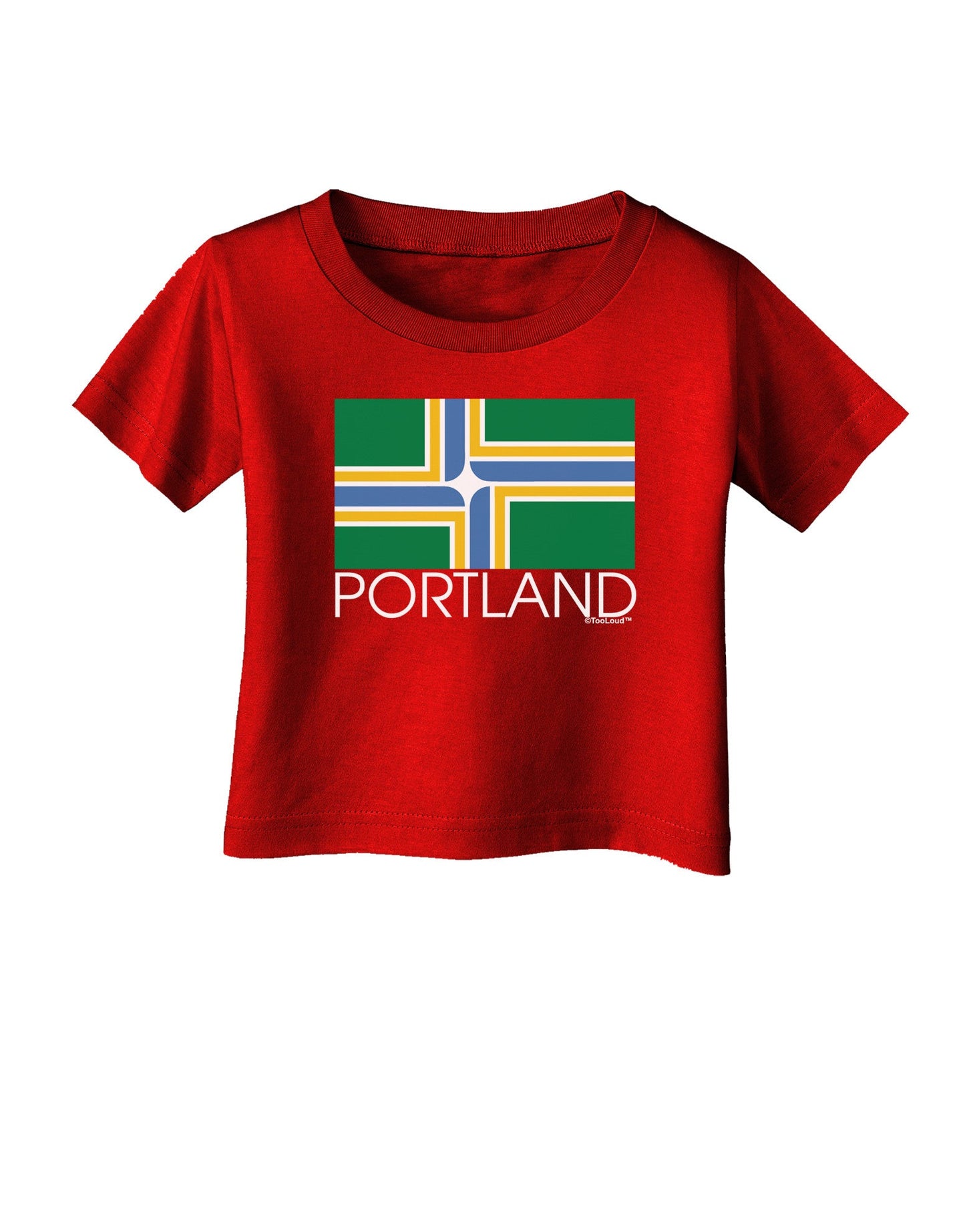 Portland Oregon Flag Text Infant T-Shirt Dark-Infant T-Shirt-TooLoud-Red-06-Months-Davson Sales