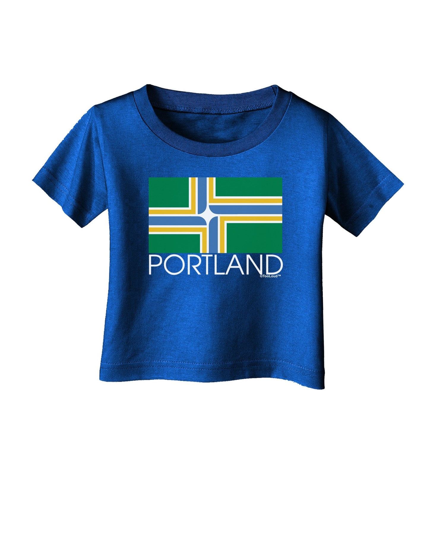 Portland Oregon Flag Text Infant T-Shirt Dark-Infant T-Shirt-TooLoud-Royal-Blue-06-Months-Davson Sales