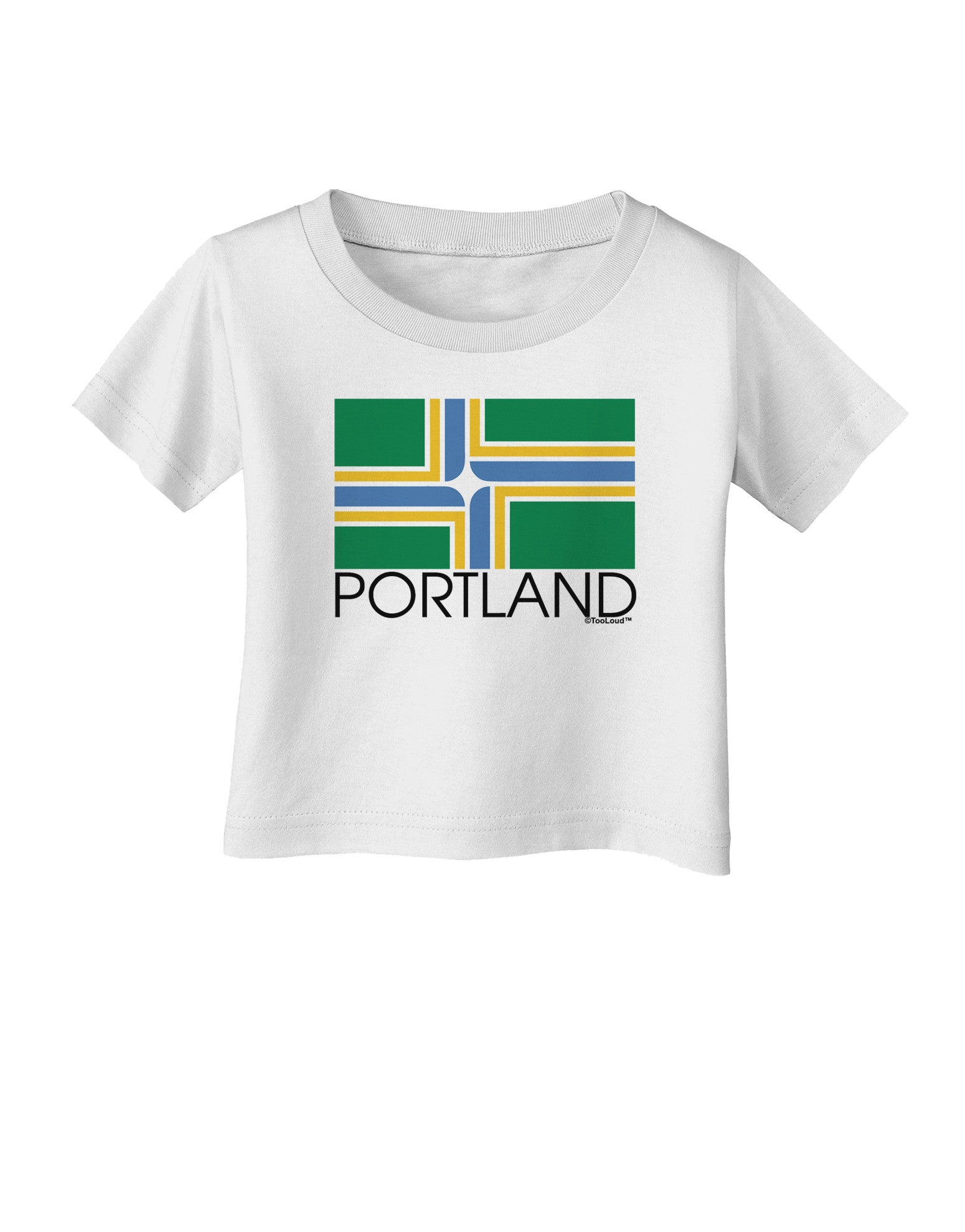 Portland Oregon Flag Text Infant T-Shirt-Infant T-Shirt-TooLoud-White-06-Months-Davson Sales