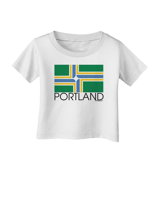 Portland Oregon Flag Text Infant T-Shirt-Infant T-Shirt-TooLoud-White-06-Months-Davson Sales