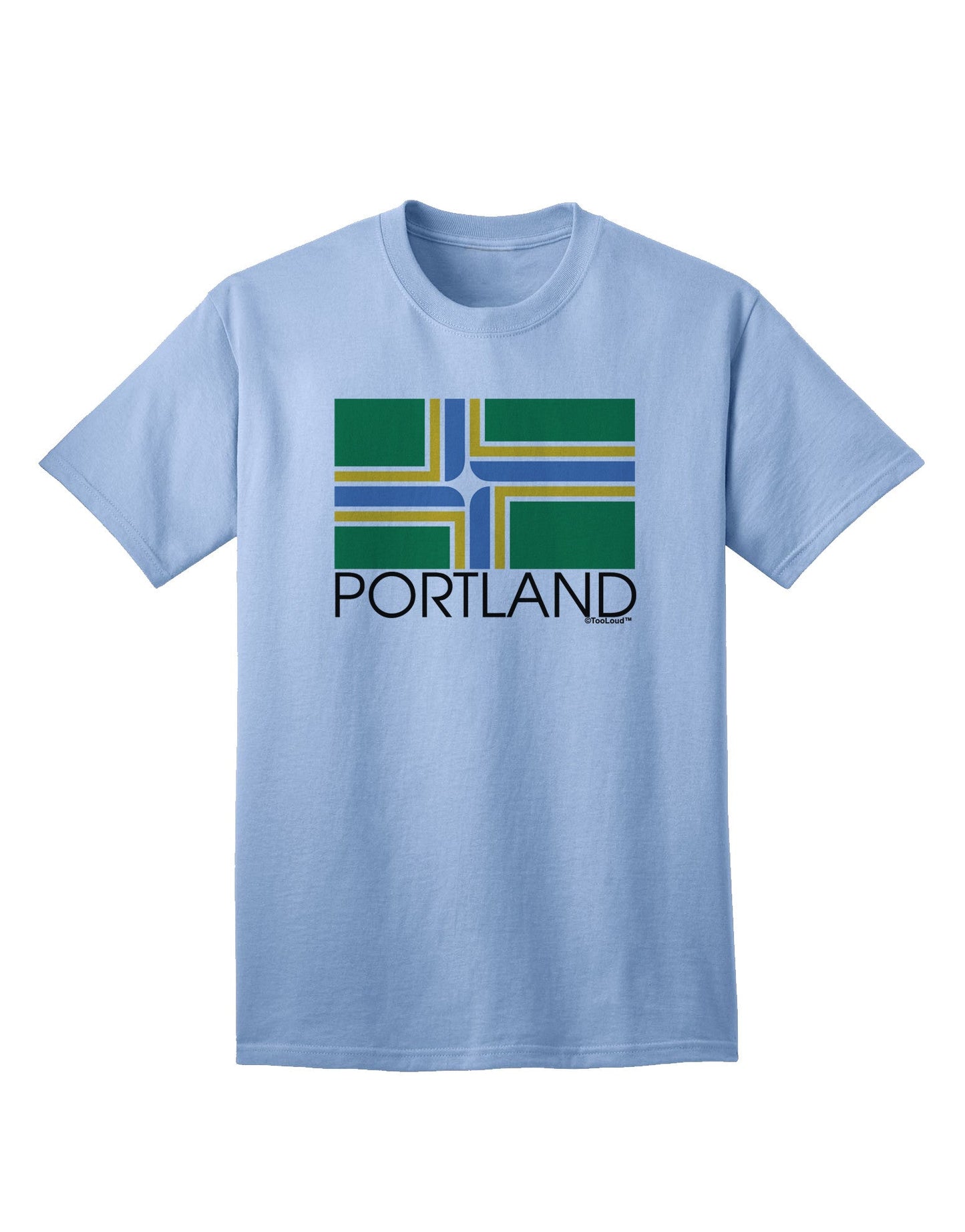 Portland Oregon Flag Text - Premium Adult T-Shirt Collection-Mens T-shirts-TooLoud-Light-Blue-Small-Davson Sales