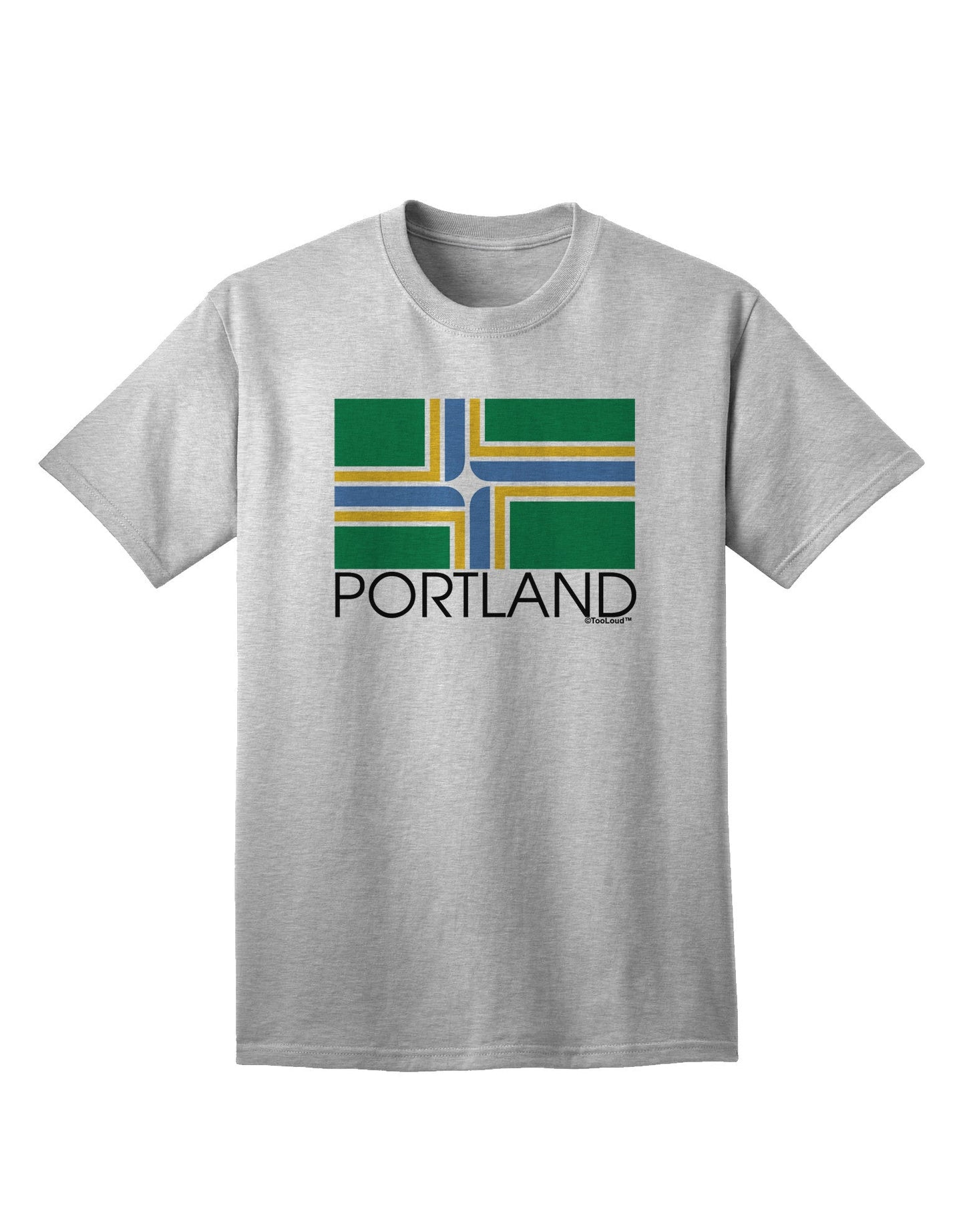 Portland Oregon Flag Text - Premium Adult T-Shirt Collection-Mens T-shirts-TooLoud-AshGray-Small-Davson Sales