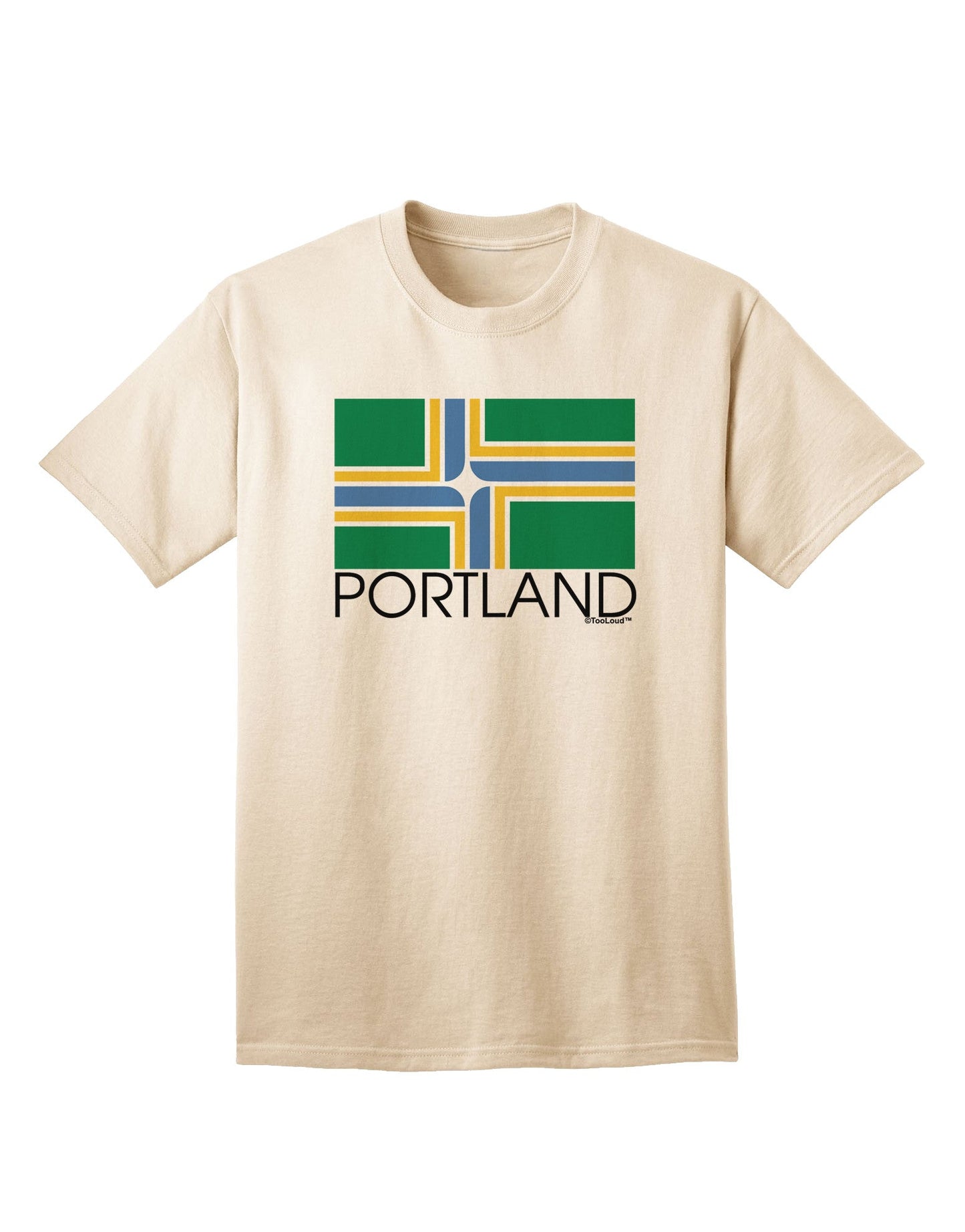 Portland Oregon Flag Text - Premium Adult T-Shirt Collection-Mens T-shirts-TooLoud-Natural-Small-Davson Sales